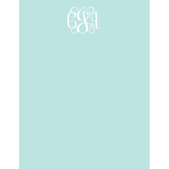 Robin's Egg Monogram Vertical Flat Note Cards